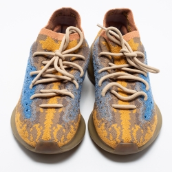 Pre Owned Yeezy x Adidas Multicolor Knit Fabric Boost 380 Blue Oat Reflective Sneakers Size 43 1/3
