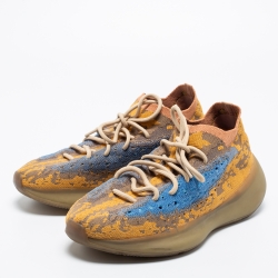 Pre Owned Yeezy x Adidas Multicolor Knit Fabric Boost 380 Blue Oat Reflective Sneakers Size 43 1/3