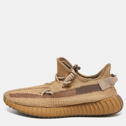 X Brown Knit Fabric Boost 350 V2 Earth Sneakers