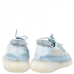 Pre Owned Yeezy x Adidas Green/White Cotton Knit Boost 350 V2 Sneakers Size 46