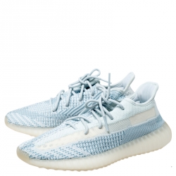 Pre Owned Yeezy x Adidas Green/White Cotton Knit Boost 350 V2 Sneakers Size 46