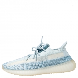 Pre Owned Yeezy x Adidas Green/White Cotton Knit Boost 350 V2 Sneakers Size 46