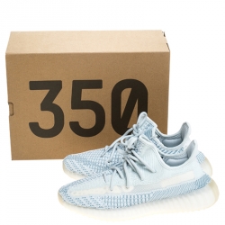 Pre Owned Yeezy x Adidas Light Blue Cotton Knit Boost 350 V2 Sneakers Size 40.5 