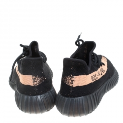 Pre Owned Yeezy x Adidas Black Cotton Knit Boost 350 V2 Sneakers Size 42