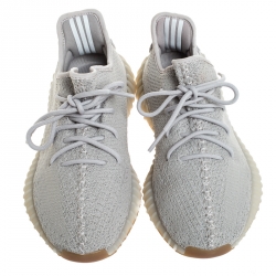 مملوكة مسبقًا Yeezy x Adidas Grey Cotton Knit Boost 350 V1 Sneakers Size 41.5