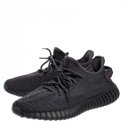 مملوكة مسبقًا حذاء رياضي ييزي × أديداس بوست 350 V2 شبكة وقطن أسود مقاس 42