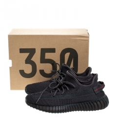 مملوكة مسبقًا حذاء رياضي ييزي × أديداس بوست 350 V2 شبكة وقطن أسود مقاس 42