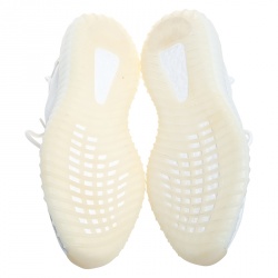 Pre Owned حذاء رياضي يزي وأديداس زبرا 350 v2 بوست تريكو قطن أبيض كريمي مقاس 44