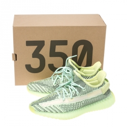 مملوكة مسبقًا  حذاء رياضي يزي × أديداس بوست 350 V2 شبك وقطن أسود وأخضر نيون مقاس 42.5