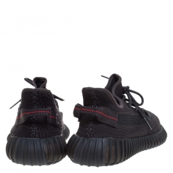 Pre Owned Yeezy x Adidas Black Cotton Knit And Mesh Boost 350 V2 Sneakers Size 44