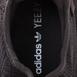 Pre Owned Yeezy x Adidas Black Cotton Knit And Mesh Boost 350 V2 Sneakers Size 44