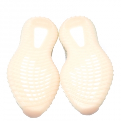 مملوكة مسبقًا Yeezy x Adidas White/Grey Knit Fabric Boost 350 V2 Synth Non-Reflective Sneakers Size 45.5