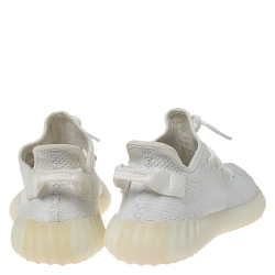 مملوكة مسبقًا Yeezy x Adidas Cream White Cotton Knit Boost 350 V2 Sneakers Size 41.5
