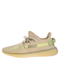 Pre Owned Yeezy Flax Cotton Knit Boost 350 V2 Sneakers Size 46