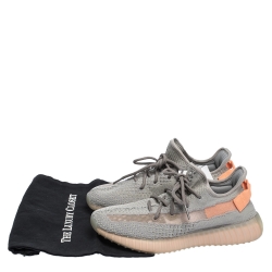 مملوكة مسبقًا Yeezy x Adidas Grey/Orange Cotton Knit True Form Boost 350 V2 Sneakers Size 42