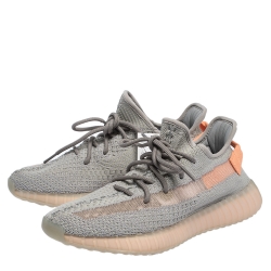 مملوكة مسبقًا Yeezy x Adidas Grey/Orange Cotton Knit True Form Boost 350 V2 Sneakers Size 42