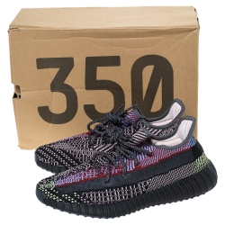 Pre Owned  حذاء رياضي ييزي × اديداس "بوست 350 ڨي2 يشيل" تريكو قطن متعدد الألوان مقاس 42.5