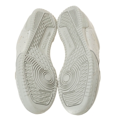 Pre Owned حذاء رياضى ييزي x اديداس باوربيس كالاباساس جلد أبيض مقاس 46.5 