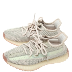 Pre Owned Yeezy x Adidas Multicolor Cotton Knit Boost 350 V2 Citrin Sneakers Size 36