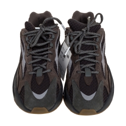 Pre Owned Yeezy x Adidas Grey Nubuck and Leather Boost 700 V2 Geode Sneakers Size 38