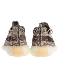 Pre Owned Yeezy x Adidas Black/Grey Cotton Knit Boost 350 V2 Zyon Sneakers Size 47.5