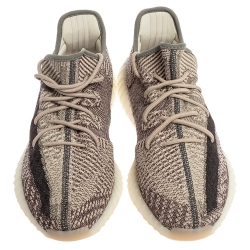 Pre Owned Yeezy x Adidas Black/Grey Cotton Knit Boost 350 V2 Zyon Sneakers Size 47.5