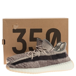 Pre Owned Yeezy x Adidas Black/Grey Cotton Knit Boost 350 V2 Zyon Sneakers Size 47.5