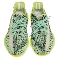 Pre Owned Yeezy x Adidas Green Cotton Knit Boost 350 V2 Yeeree Sneakers Size 45.5