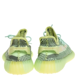 Pre Owned Yeezy x Adidas Green Cotton Knit Boost 350 V2 Yeeree Sneakers Size 45.5