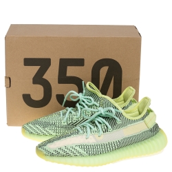 Pre Owned Yeezy x Adidas Green Cotton Knit Boost 350 V2 Yeeree Sneakers Size 45.5