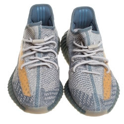 Pre Owned Adidas Yeezy Blue Knit Fabric 350 V2 Israfil Sneakers Size 45