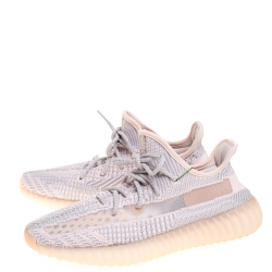 Pre Owned Yeezy x Adidas Light Pink/Grey Cotton Knit Boost 350 V2 Synth Non-Reflective Sneakers Size 44