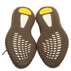 Pre Owned Yeezy x Adidas Brown Cotton Knit and Mesh Boost 350 V2 Earth Sneakers Size 40