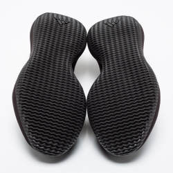 Pre Owned Yeezy x Adidas Brown Knit Fabric RNR Stone Carbon Sneakers Size 42