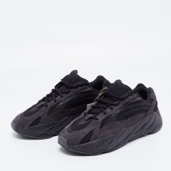 Pre Owned Yeezy x adidas Dark Grey Suede and Fabric Boost 700 Vanta Low Top Sneakers Size 43 1/3