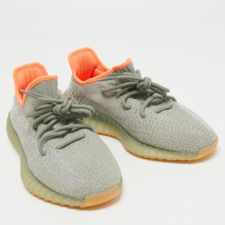 Pre Owned Yeezy x Adidas Green Knit Fabric Boost 350 V2 Desert Sage Sneakers Size 41 1/3