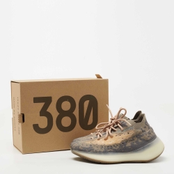 Pre Owned Yeezy x Adidas Grey Knit Fabric Boost 380 Mist Sneakers Size 39 1/3