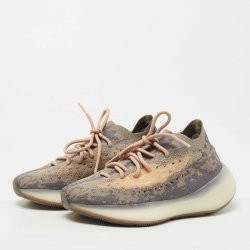 Pre Owned Yeezy x Adidas Grey Knit Fabric Boost 380 Mist Sneakers Size 39 1/3