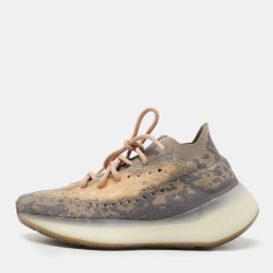 Pre Owned Yeezy x Adidas Grey Knit Fabric Boost 380 Mist Sneakers Size 39 1/3