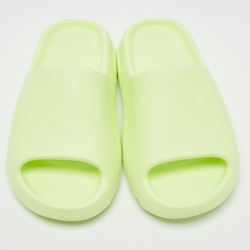 Yeezy x Adidas Neon Green Rubber Glow Green Slides Size 40.5