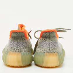 Pre Owned Yeezy x Adidas Green/Grey Knit Fabric Boost 350 V2 Sneakers Size 44 2/3