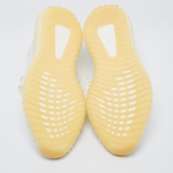 مملوكة مسبقًا Yeezy x Adidas White Knit Fabric Boost 350 V2 Cream White Sneakers Size 48