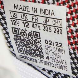 Pre Owned Yeezy x Adiddas White/Black Knit Fabric Boost 350 V2 Zebra Sneakers Size 47 1/3