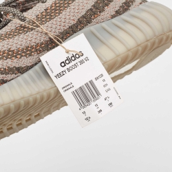 Pre Owned Yeezy x Adidas Grey/Neon Orange Knit Fabric Boost 350 V2 Beluga Reflective Sneakers Size 47 1/3