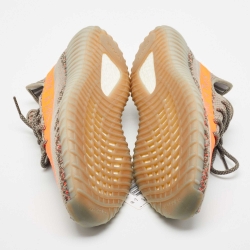 Pre Owned Yeezy x Adidas Grey/Neon Orange Knit Fabric Boost 350 V2 Beluga Reflective Sneakers Size 47 1/3