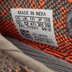 Pre Owned Yeezy x Adidas Grey/Neon Orange Knit Fabric Boost 350 V2 Beluga Reflective Sneakers Size 47 1/3