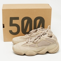 Pre Owned Yeezy x Adidas Beige Mesh and Suede 500 Taupe Light Sneakers Size 43 1/3