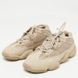 Pre Owned Yeezy x Adidas Beige Mesh and Suede 500 Taupe Light Sneakers Size 43 1/3