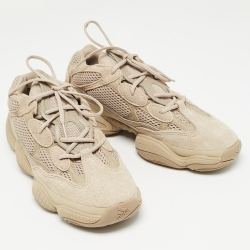 Pre Owned Yeezy x Adidas Beige Mesh and Suede 500 Taupe Light Sneakers Size 43 1/3