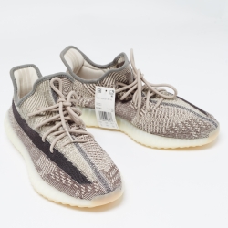 Yeezy x Adidas Brown/White Knit Fabric Boost 350 V2 Zyon Sneakers Size 46 2/3